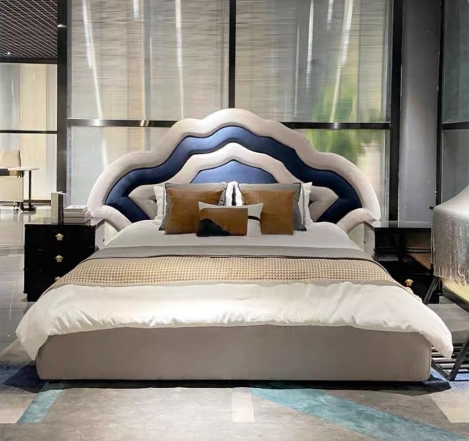 #HY5001 Versace SHADOV King Size Fabric Bed - Image 3