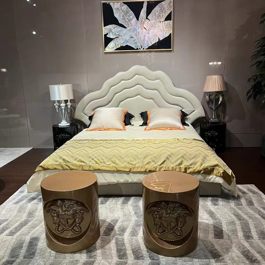 #HY5001 Versace SHADOV King Size Fabric Bed - Image 5