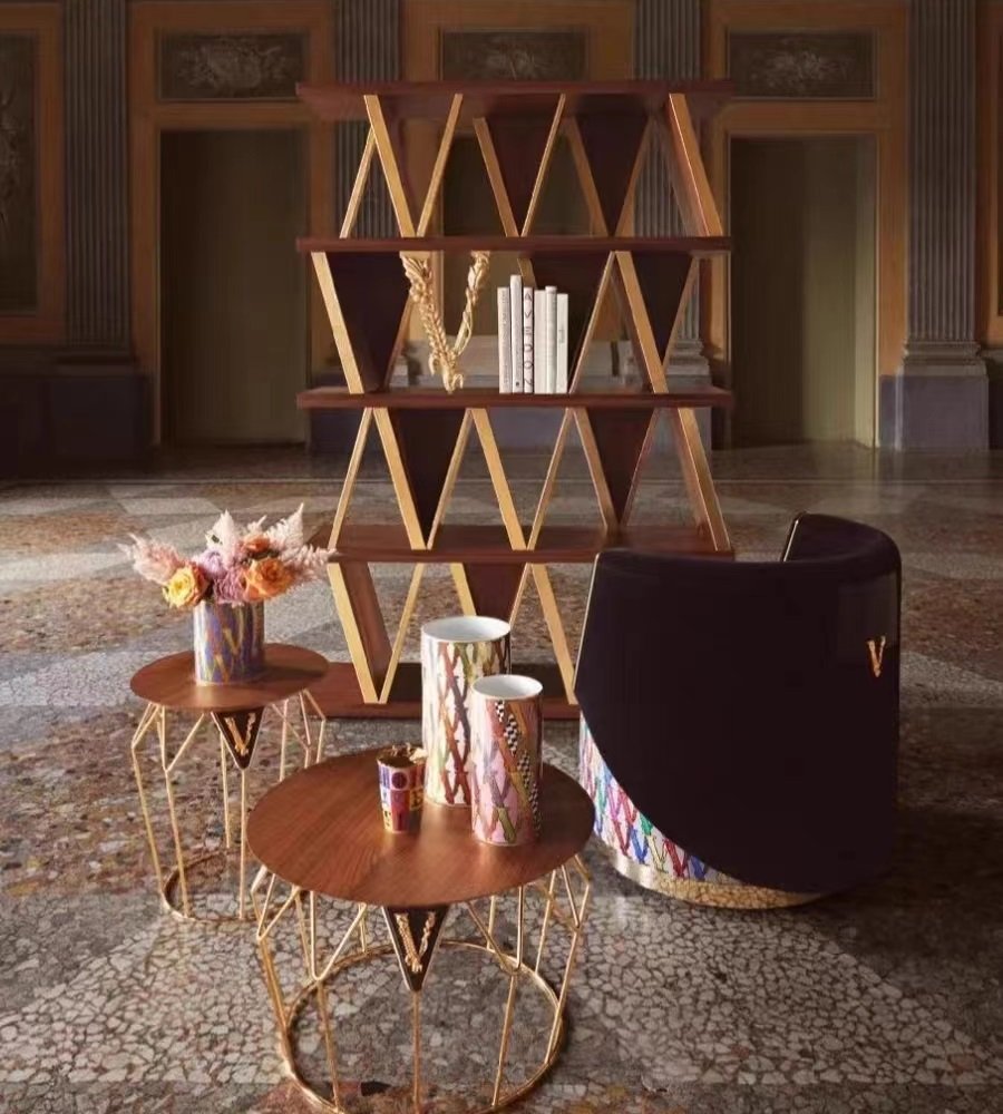 #HS1005 Italian Versace Colorful Fabric Swivel Leisure Chair - Image 6