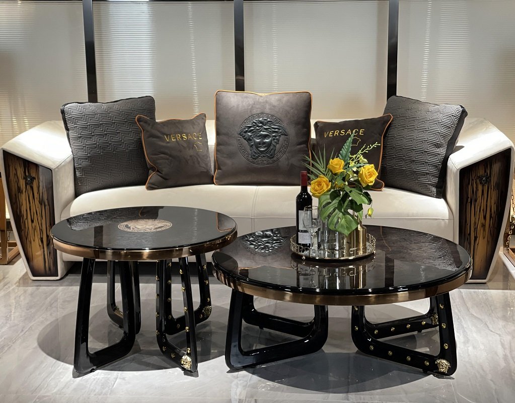 #HF3001 Italian Versace Coffee Table Set - Image 7