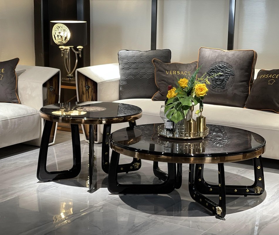#HF3001 Italian Versace Coffee Table Set - Image 8