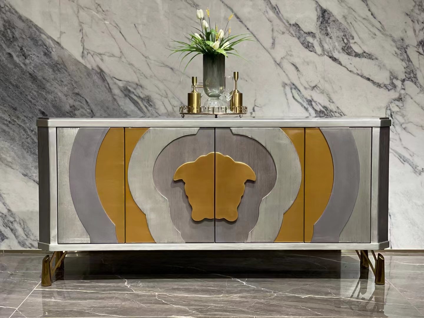 #HC4001 Versace Wooden Console Cabinet Made in Foshan - Image 5