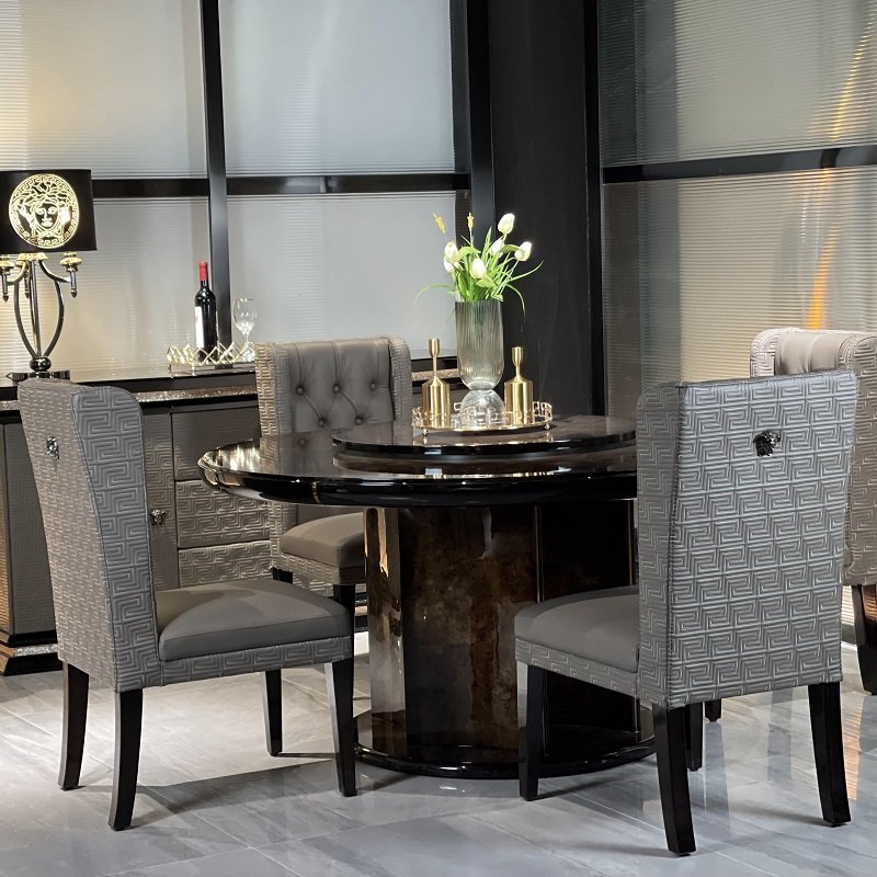 #HC6501 Versace Micor Fiber Dining Chair - Image 4