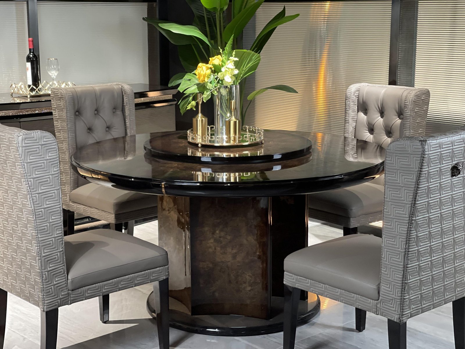 #HC6501 Versace Micor Fiber Dining Chair - Image 5